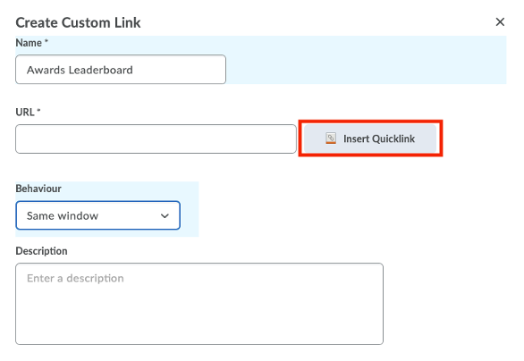 Create Custom Link 